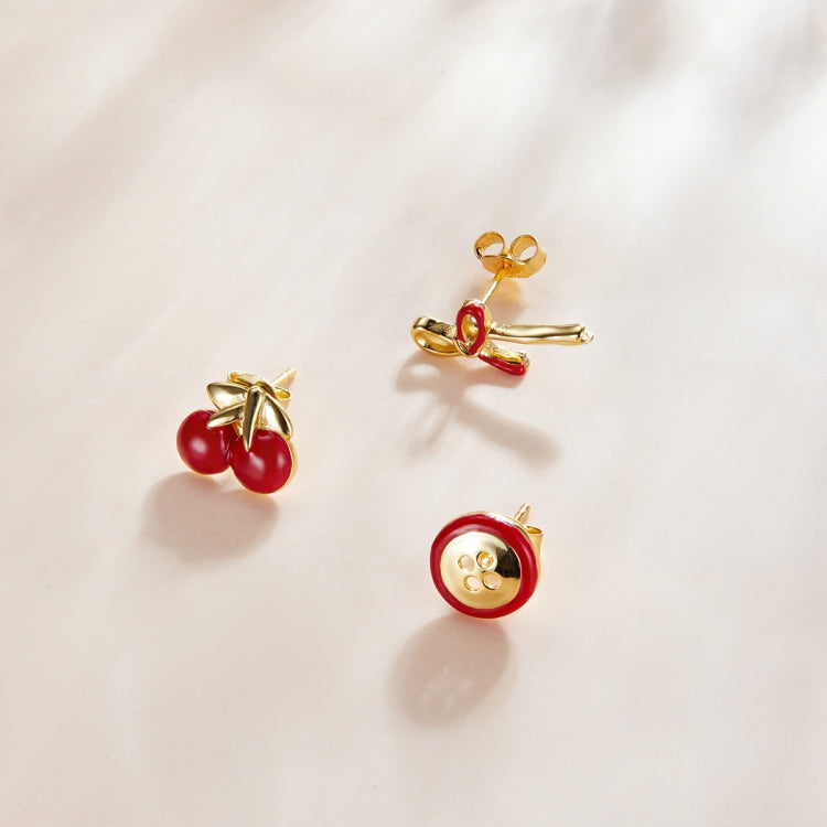 S925 Sterling Silver Button Women Earrings