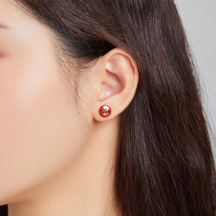 S925 Sterling Silver Button Women Earrings