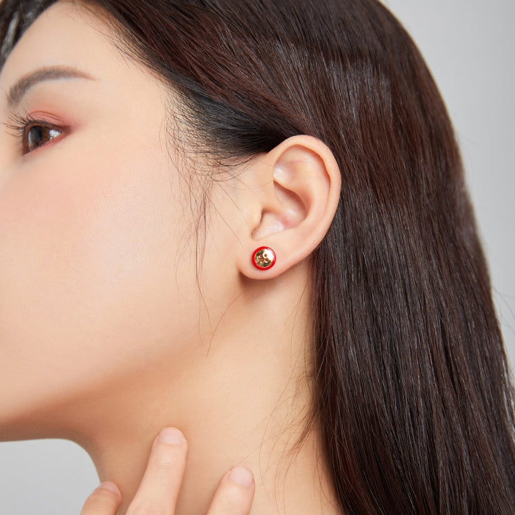 S925 Sterling Silver Button Women Earrings