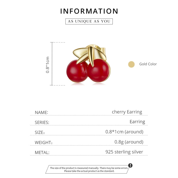 S925 Sterling Silver Cherry Women Earrings