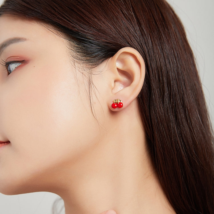 S925 Sterling Silver Cherry Women Earrings
