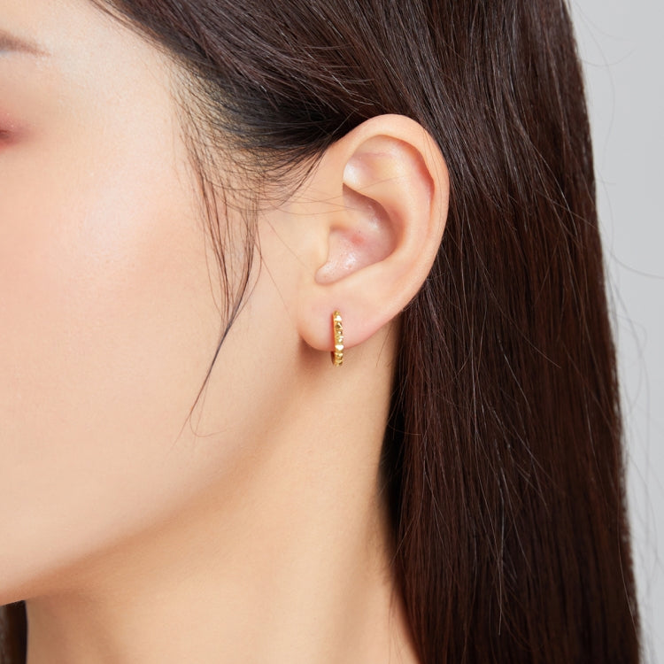 S925 Sterling Silver Golden Gearwheel Women Earrings