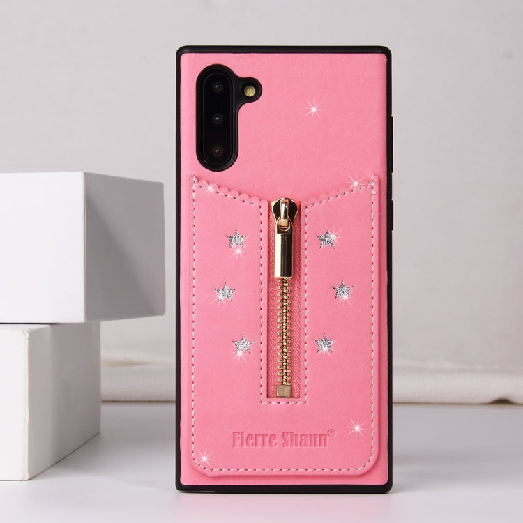 For Galaxy Note10 Starry Sky Star Zipper Protective Case with Card Slot