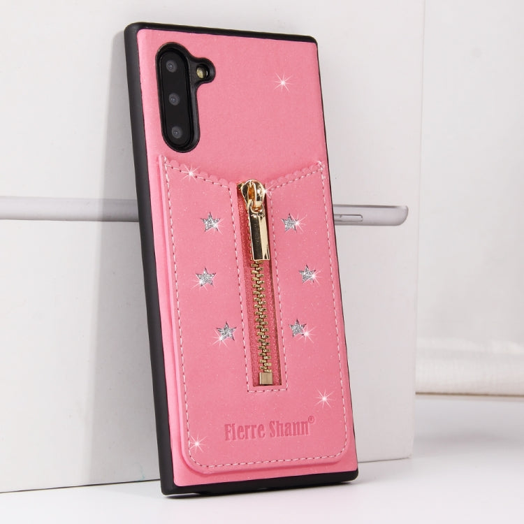 For Galaxy Note10 Starry Sky Star Zipper Protective Case with Card Slot