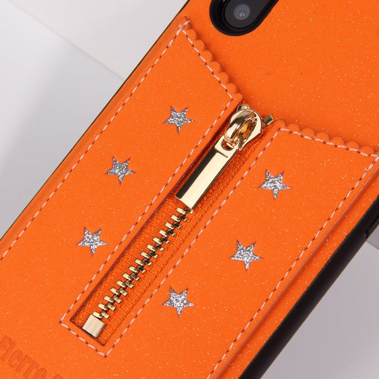 For Galaxy Note10 Starry Sky Star Zipper Protective Case with Card Slot