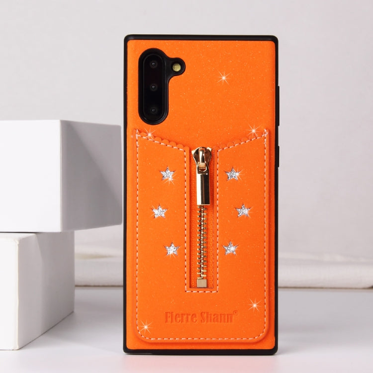 For Galaxy Note10 Starry Sky Star Zipper Protective Case with Card Slot
