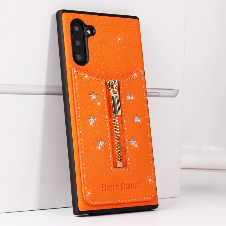 For Galaxy Note10 Starry Sky Star Zipper Protective Case with Card Slot