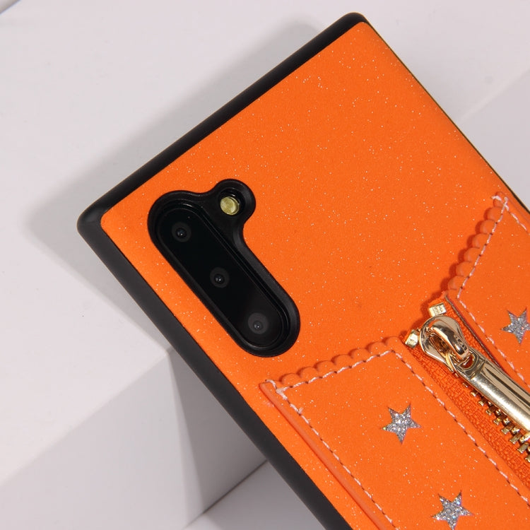 For Galaxy Note10 Starry Sky Star Zipper Protective Case with Card Slot