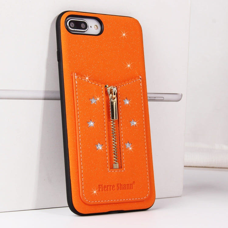 For iPhone 8 Plus / 7 Plus Starry Sky Star Zipper Protective Case with Card Slot