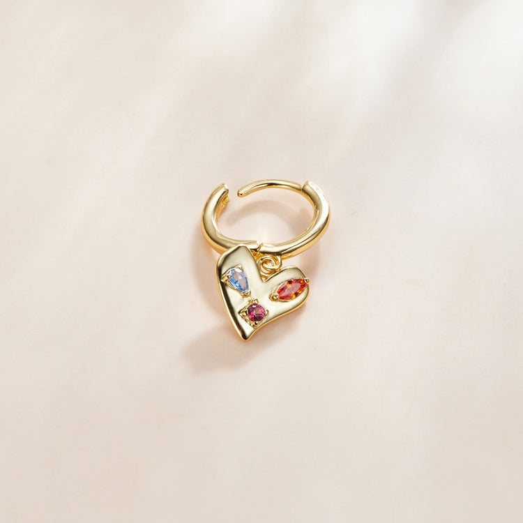 S925 Sterling Silver Heart Colorful Zircon Women Earrings
