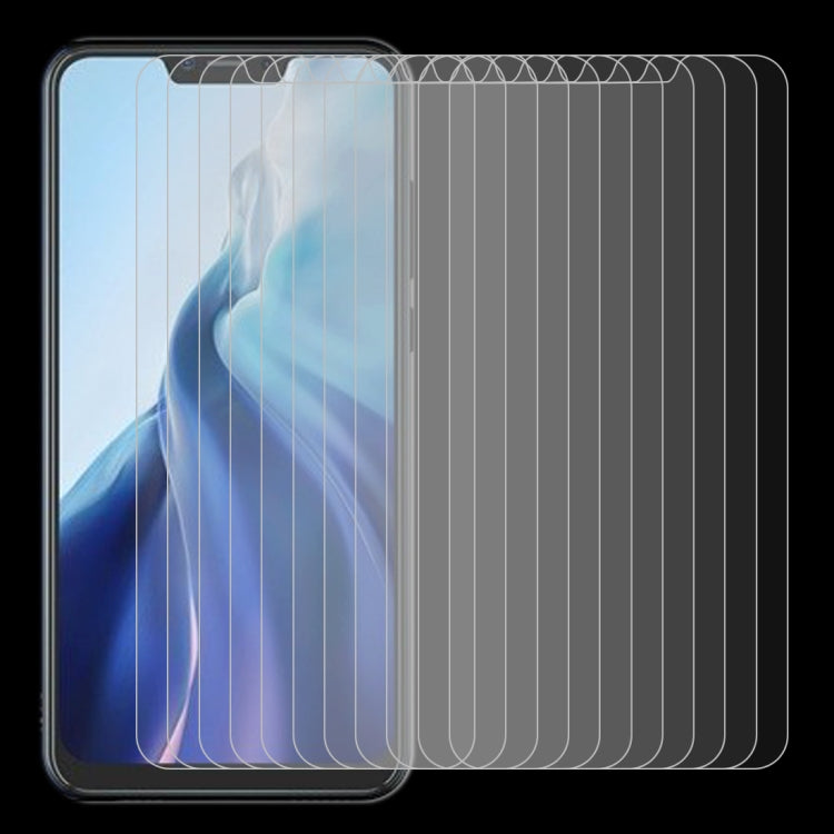 For Cubot C20 10 PCS 0.26mm 9H Surface Hardness 2.5D Explosion-proof Tempered Glass Non-full Screen Film