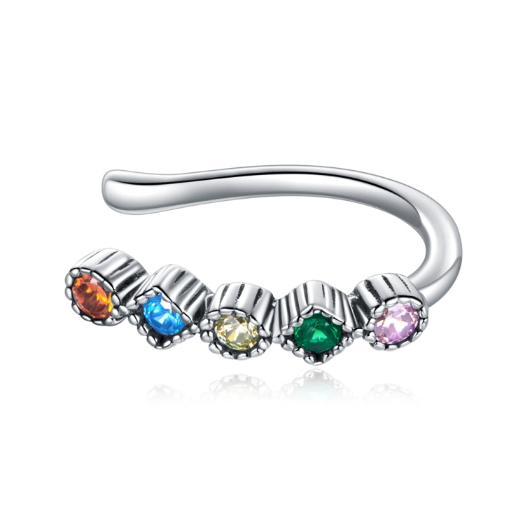 S925 Sterling Silver Colored Zircon Ear Bone Clip Women Earrings