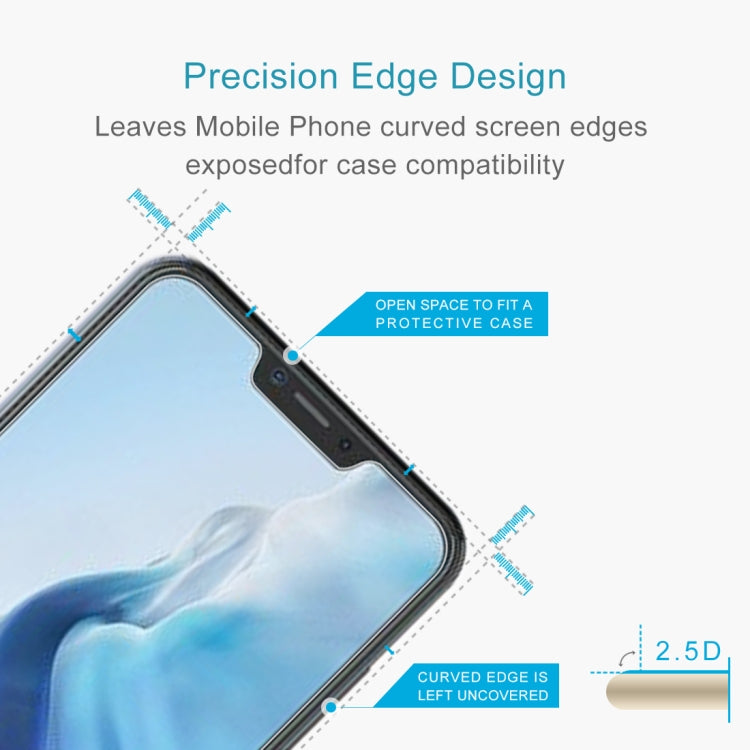 For Cubot C20 50 PCS 0.26mm 9H Surface Hardness 2.5D Explosion-proof Tempered Glass Non-full Screen Film