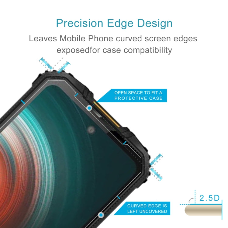 For Oukitel WP10 50 PCS 0.26mm 9H Surface Hardness 2.5D Explosion-proof Tempered Glass Non-full Screen Film