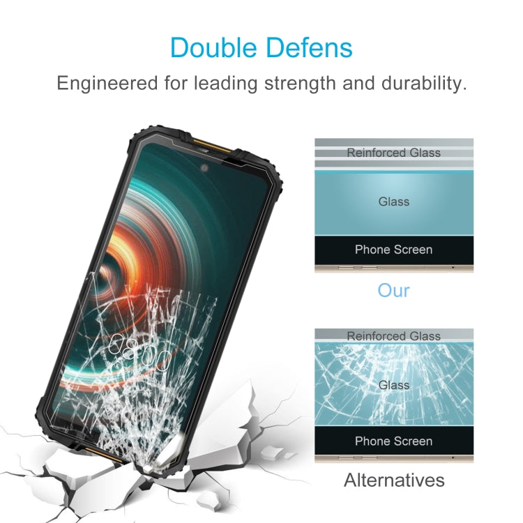 For Oukitel WP10 50 PCS 0.26mm 9H Surface Hardness 2.5D Explosion-proof Tempered Glass Non-full Screen Film