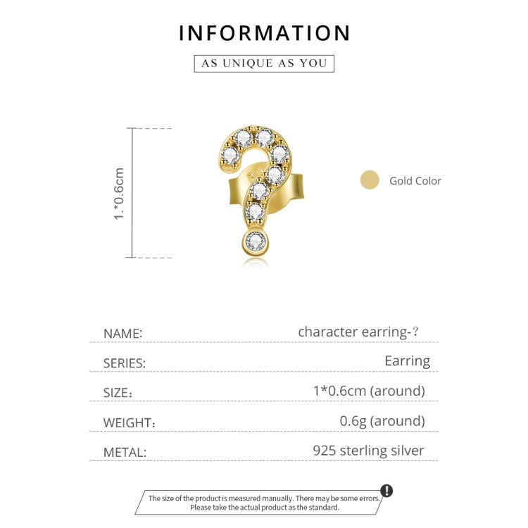 S925 Sterling Silver Mystery Symbol Question Mark Women Earrings