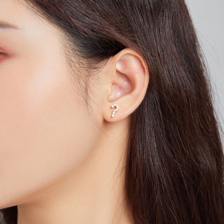 S925 Sterling Silver Mystery Symbol Question Mark Women Earrings