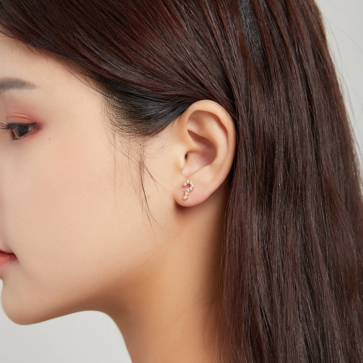 S925 Sterling Silver Mystery Symbol Question Mark Women Earrings
