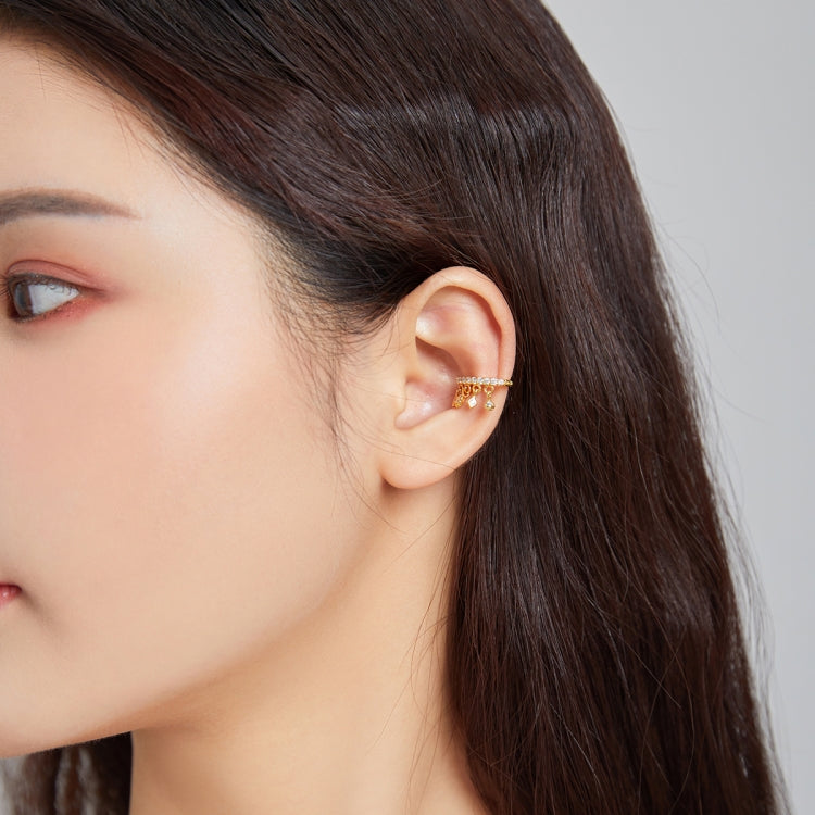 S925 Sterling Silver Playing Card Elements Ear Bone Clip Women Earrings