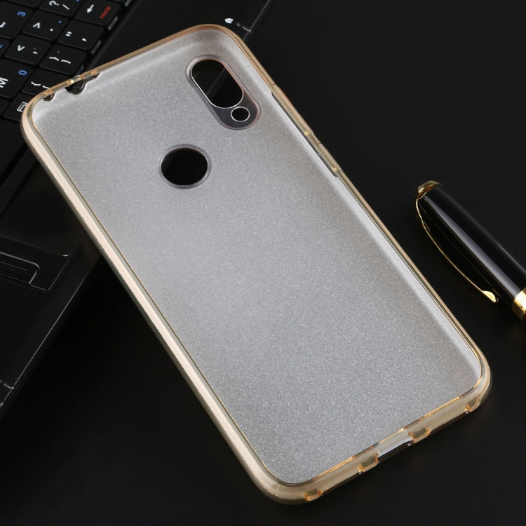 For Xiaomi Redmi Note 7 Full Coverage TPU + PC Glittery Powder Protective Back Case