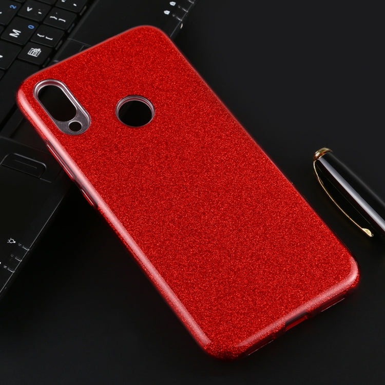 For Xiaomi Redmi Note 7 Full Coverage TPU + PC Glittery Powder Protective Back Case