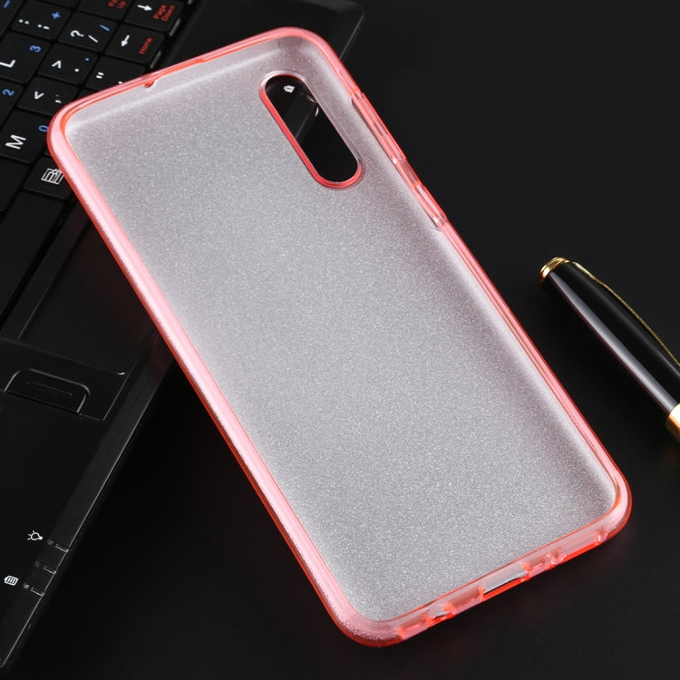 For Galaxy A50 Full Coverage TPU + PC Glittery Powder Protective Back Case