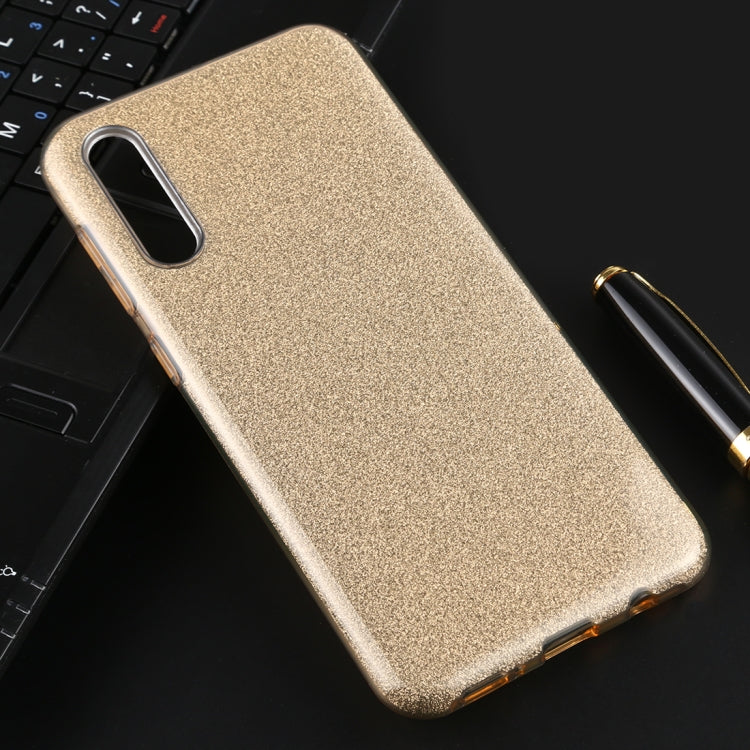 For Galaxy A50 Full Coverage TPU + PC Glittery Powder Protective Back Case