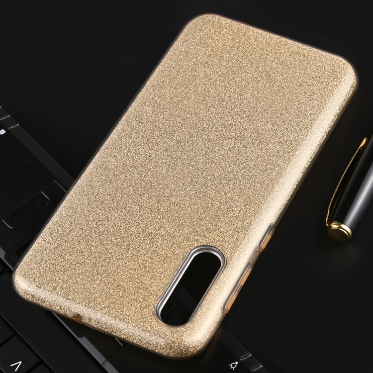 For Galaxy A50 Full Coverage TPU + PC Glittery Powder Protective Back Case