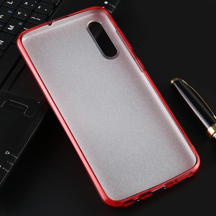 For Galaxy A50 Full Coverage TPU + PC Glittery Powder Protective Back Case