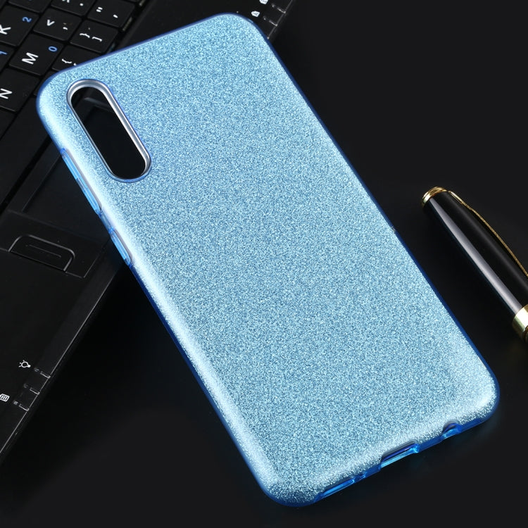 For Galaxy A50 Full Coverage TPU + PC Glittery Powder Protective Back Case