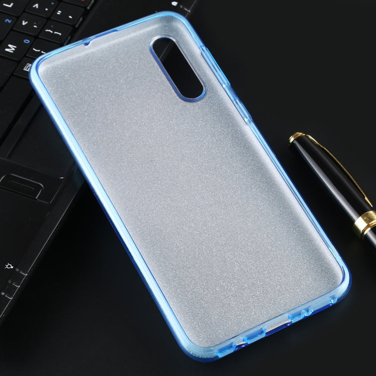 For Galaxy A50 Full Coverage TPU + PC Glittery Powder Protective Back Case