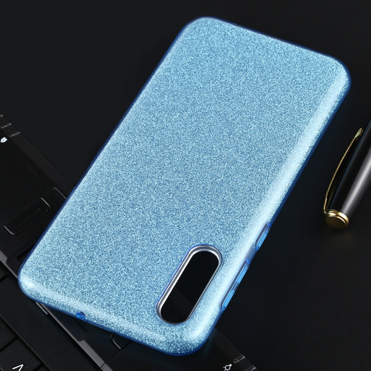 For Galaxy A50 Full Coverage TPU + PC Glittery Powder Protective Back Case