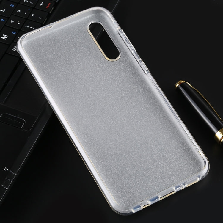 For Galaxy A50 Full Coverage TPU + PC Glittery Powder Protective Back Case