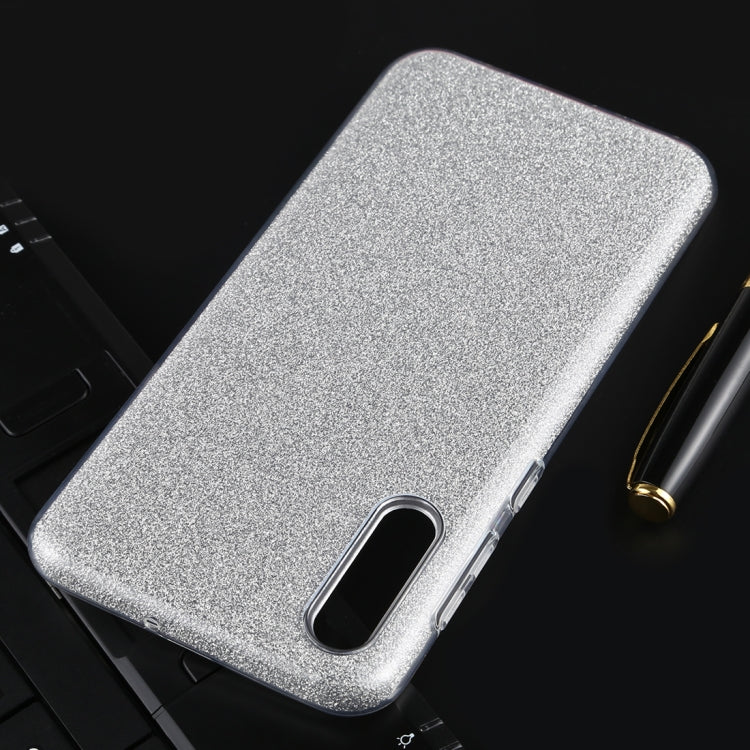 For Galaxy A50 Full Coverage TPU + PC Glittery Powder Protective Back Case