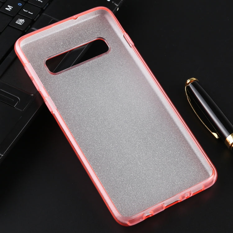 For Galaxy S10 Full Coverage TPU + PC Glittery Powder Protective Back Case