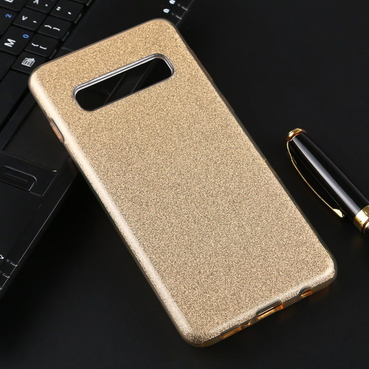 For Galaxy S10 Full Coverage TPU + PC Glittery Powder Protective Back Case