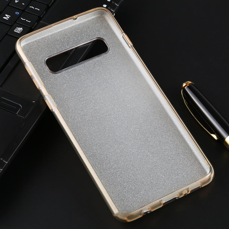 For Galaxy S10 Full Coverage TPU + PC Glittery Powder Protective Back Case