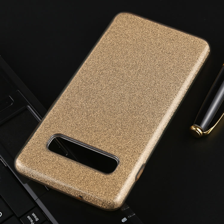 For Galaxy S10 Full Coverage TPU + PC Glittery Powder Protective Back Case