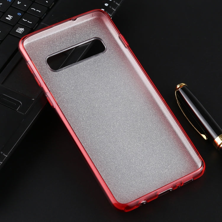 For Galaxy S10 Full Coverage TPU + PC Glittery Powder Protective Back Case