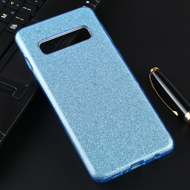 For Galaxy S10 Full Coverage TPU + PC Glittery Powder Protective Back Case