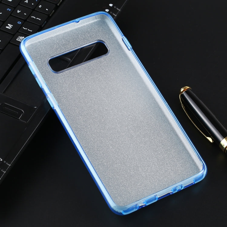 For Galaxy S10 Full Coverage TPU + PC Glittery Powder Protective Back Case
