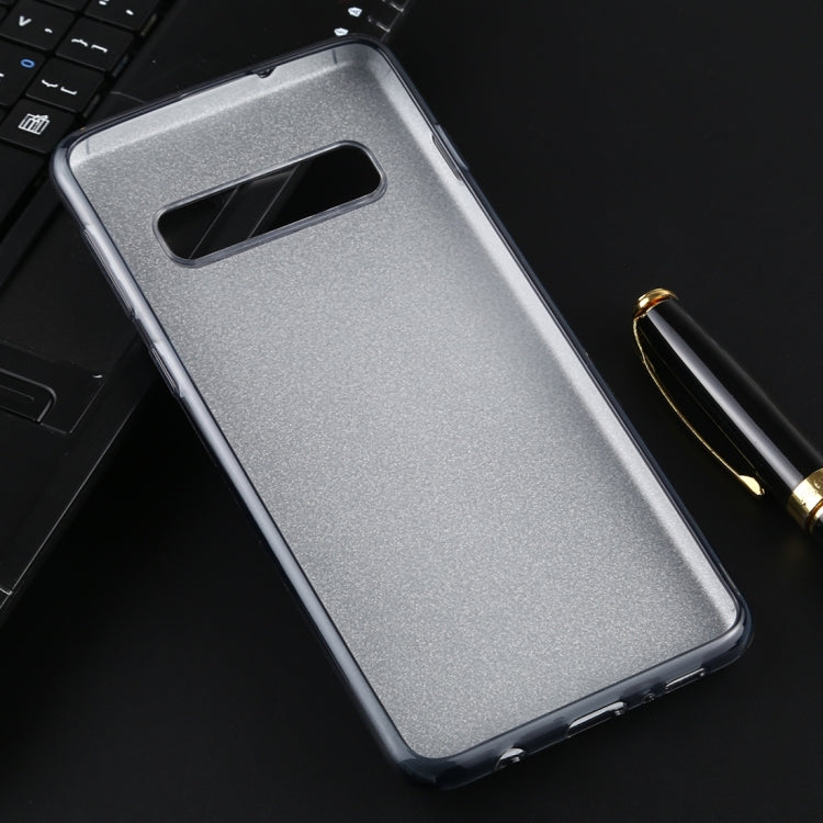 For Galaxy S10 Full Coverage TPU + PC Glittery Powder Protective Back Case
