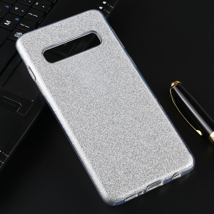 For Galaxy S10 Full Coverage TPU + PC Glittery Powder Protective Back Case