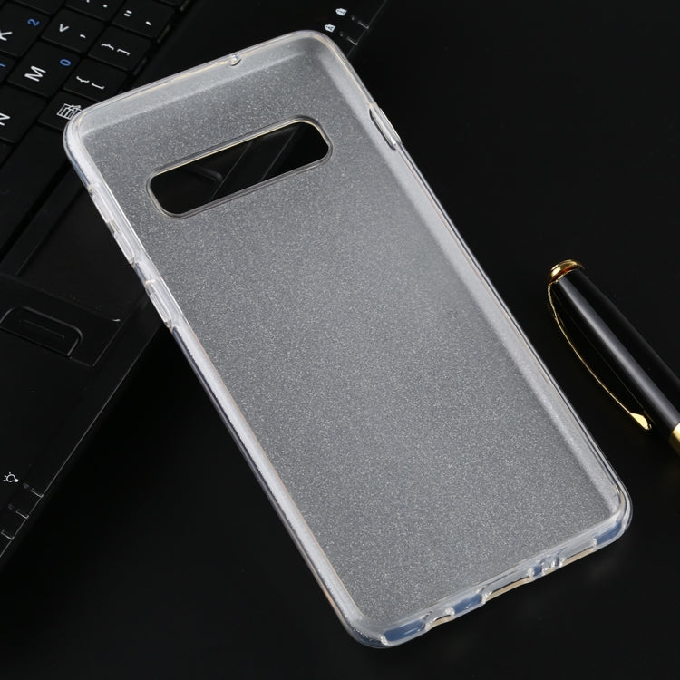 For Galaxy S10 Full Coverage TPU + PC Glittery Powder Protective Back Case