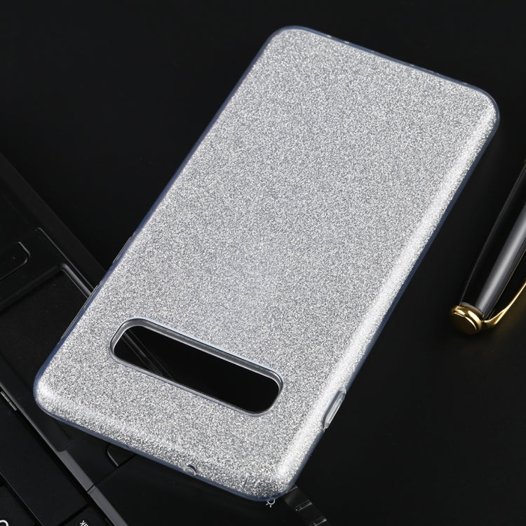 For Galaxy S10 Full Coverage TPU + PC Glittery Powder Protective Back Case