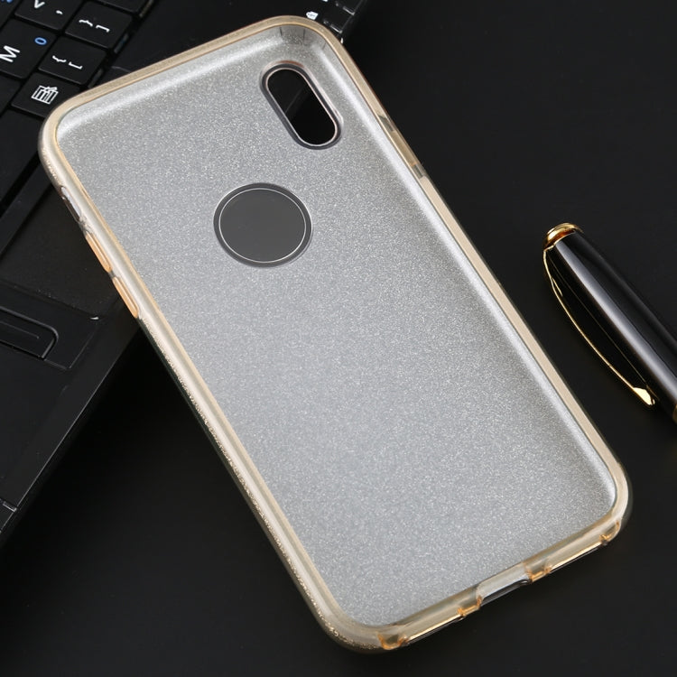 For iPhone XS / X Full Coverage TPU + PC Glittery Powder Protective Back Case