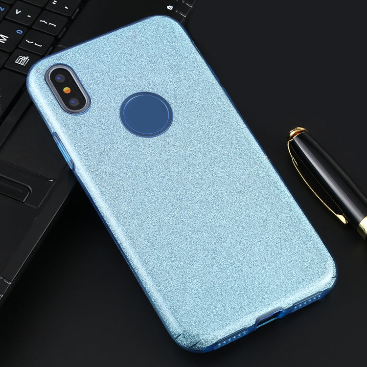 For iPhone XS / X Full Coverage TPU + PC Glittery Powder Protective Back Case