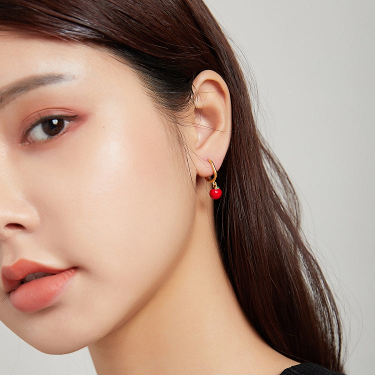 S925 Sterling Silver Little Apple Women Earrings