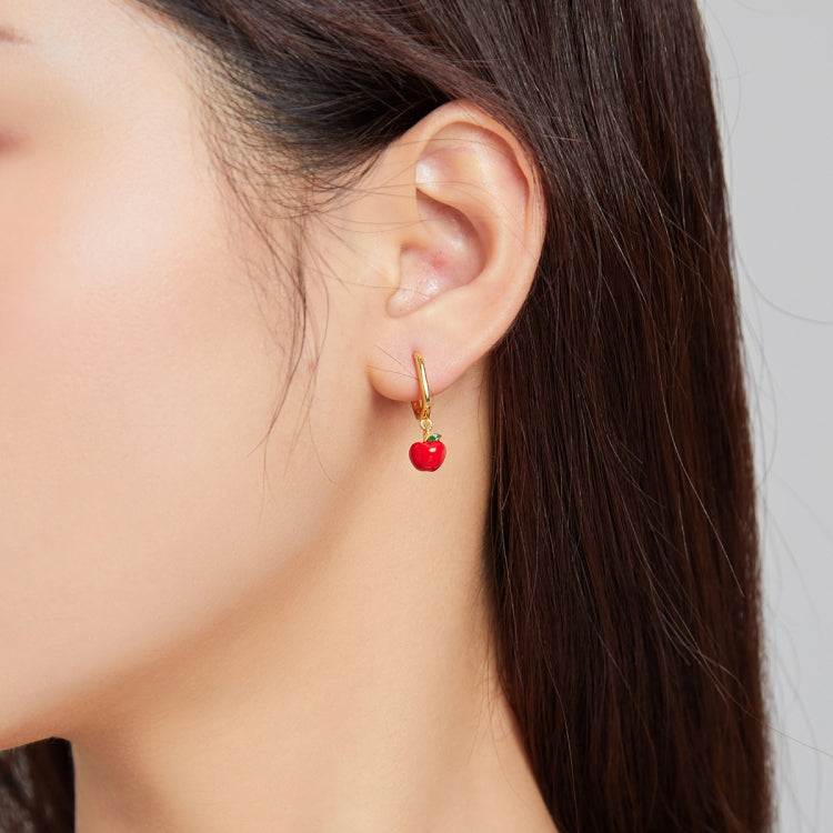 S925 Sterling Silver Little Apple Women Earrings