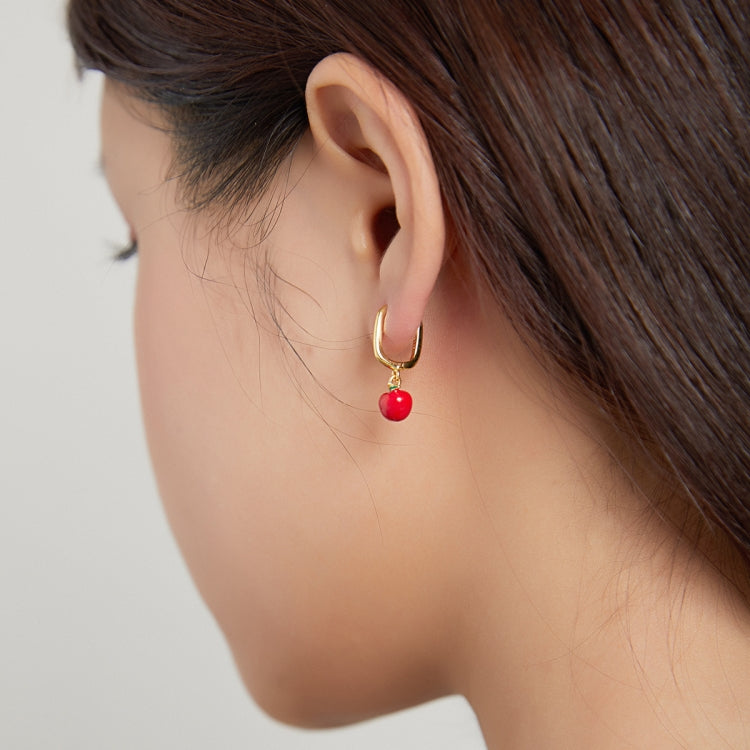 S925 Sterling Silver Little Apple Women Earrings